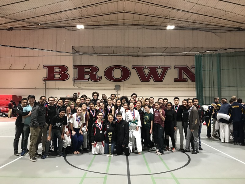 Sport taekwondo team picture at Brown tournament