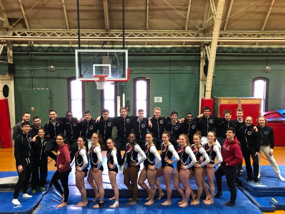 Gymnasts posing for team picture