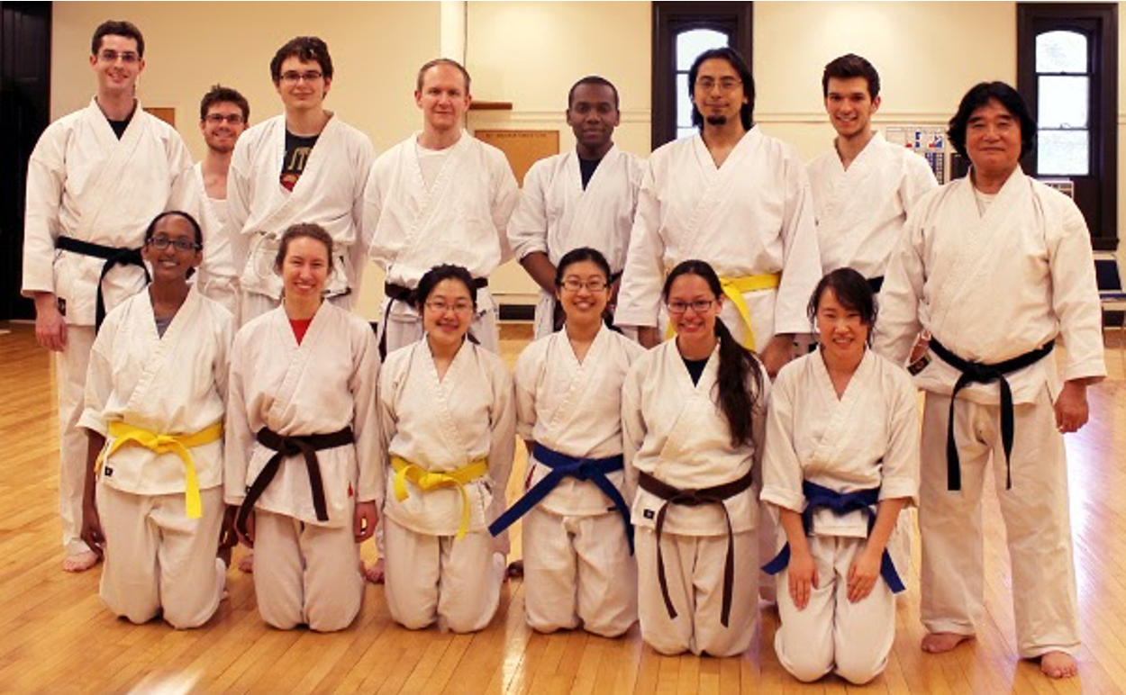 Group picture of shotokan members in gis